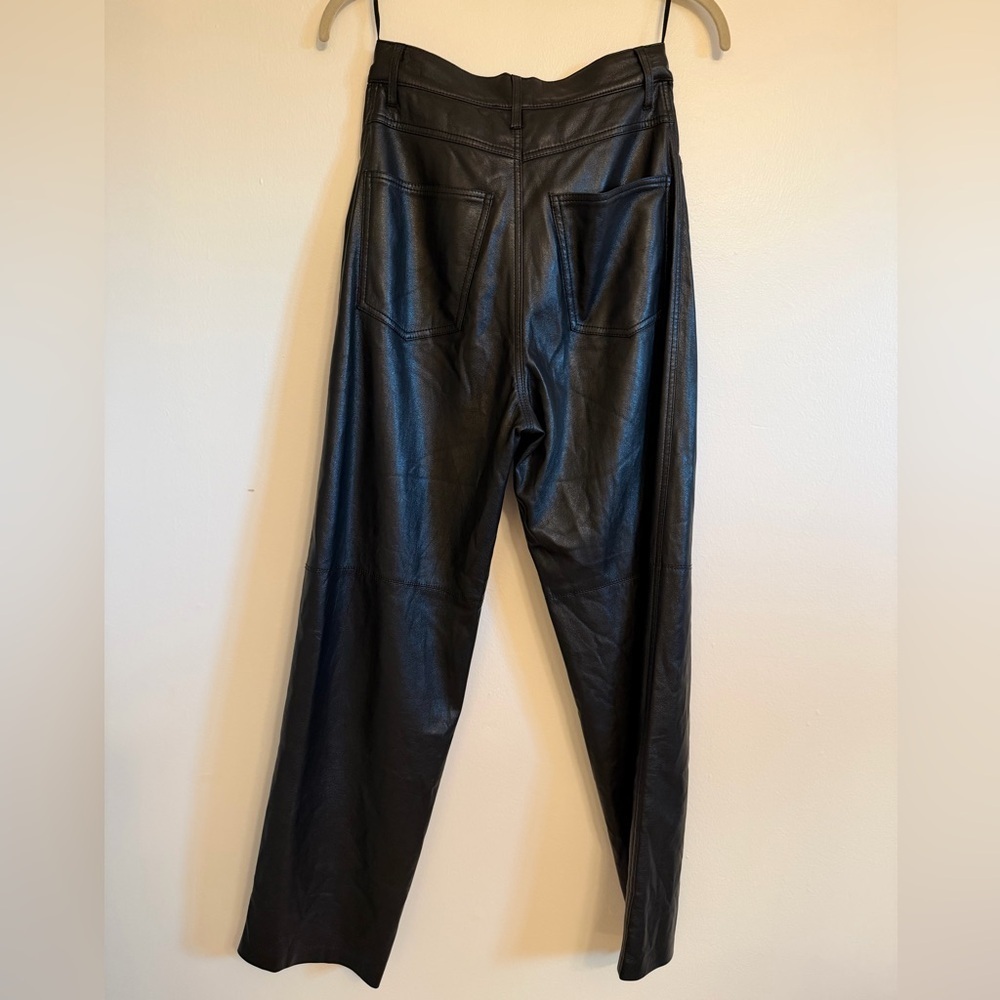 Nanushka Black Vegan Leather Full Length Trousers - Picture 7 of 9